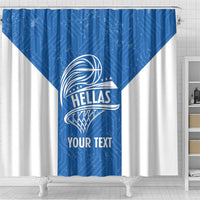 Greece Basketball Custom Shower Curtain Go Hellas Blue Version - Wonder Print Shop