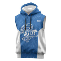 Greece Basketball Custom Sleeveless Hoodie Go Hellas Blue Version - Wonder Print Shop