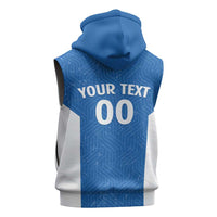 Greece Basketball Custom Sleeveless Zip Hoodie Go Hellas Blue Version - Wonder Print Shop