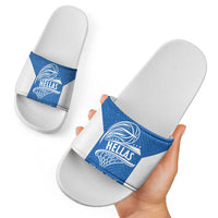 Greece Basketball Custom Slide Sandals Go Hellas Blue Version - Wonder Print Shop
