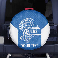 Greece Basketball Custom Spare Tire Cover Go Hellas Blue Version - Wonder Print Shop