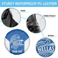 Greece Basketball Custom Spare Tire Cover Go Hellas Blue Version - Wonder Print Shop