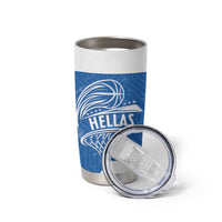 Greece Basketball Custom Tumbler Cup Go Hellas Blue Version - Wonder Print Shop