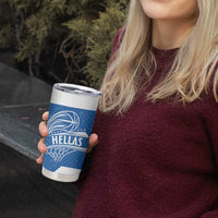 Greece Basketball Custom Tumbler Cup Go Hellas Blue Version - Wonder Print Shop