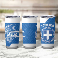 Greece Basketball Custom Tumbler Cup Go Hellas Blue Version - Wonder Print Shop