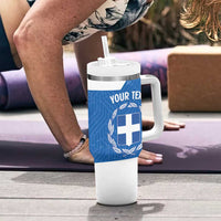 Greece Basketball Custom Tumbler With Handle Go Hellas Blue Version - Wonder Print Shop