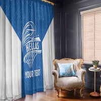 Greece Basketball Custom Window Curtain Go Hellas Blue Version - Wonder Print Shop