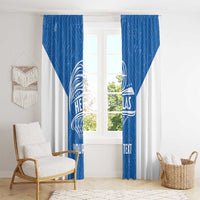 Greece Basketball Custom Window Curtain Go Hellas Blue Version - Wonder Print Shop