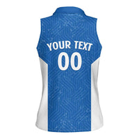 Greece Basketball Custom Women Sleeveless Polo Shirt Go Hellas Blue Version - Wonder Print Shop