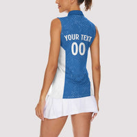 Greece Basketball Custom Women Sleeveless Polo Shirt Go Hellas Blue Version - Wonder Print Shop