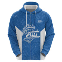 Greece Basketball Custom Zip Hoodie Go Hellas Blue Version - Wonder Print Shop