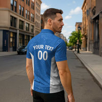 Greece Basketball Custom Zipper Polo Shirt Go Hellas Blue Version - Wonder Print Shop