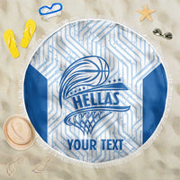 Hellas Basketball Custom Beach Blanket Go Greece White Version - Wonder Print Shop