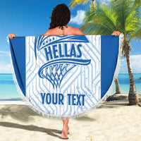 Hellas Basketball Custom Beach Blanket Go Greece White Version - Wonder Print Shop
