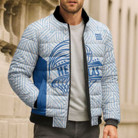 Hellas Basketball Custom Bomber Puffer Jacket Go Greece White Version - Wonder Print Shop
