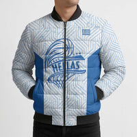 Hellas Basketball Custom Bomber Puffer Jacket Go Greece White Version - Wonder Print Shop