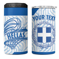 Hellas Basketball Custom 4 in 1 Can Cooler Tumbler Go Greece White Version - Wonder Print Shop