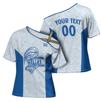 Hellas Basketball Custom Cross Shoulder Shirt Go Greece White Version - Wonder Print Shop