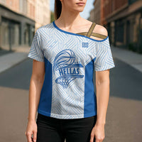 Hellas Basketball Custom Cross Shoulder Shirt Go Greece White Version - Wonder Print Shop