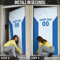 Hellas Basketball Custom Door Cover Go Greece White Version - Wonder Print Shop