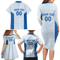 Hellas Basketball Custom Family Matching Long Sleeve Bodycon Dress and Hawaiian Shirt Go Greece White Version - Wonder Print Shop