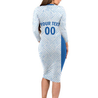 Hellas Basketball Custom Family Matching Long Sleeve Bodycon Dress and Hawaiian Shirt Go Greece White Version - Wonder Print Shop