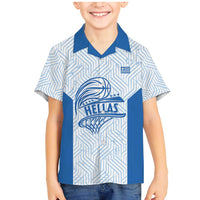 Hellas Basketball Custom Family Matching Mermaid Dress and Hawaiian Shirt Go Greece White Version - Wonder Print Shop