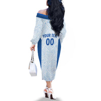 Hellas Basketball Custom Family Matching Off The Shoulder Long Sleeve Dress and Hawaiian Shirt Go Greece White Version - Wonder Print Shop