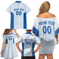 Hellas Basketball Custom Family Matching Off Shoulder Short Dress and Hawaiian Shirt Go Greece White Version - Wonder Print Shop