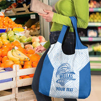 Hellas Basketball Custom Grocery Bag Go Greece White Version - Wonder Print Shop