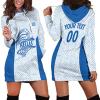 Hellas Basketball Custom Hoodie Dress Go Greece White Version - Wonder Print Shop