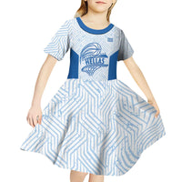Hellas Basketball Custom Kid Short Sleeve Dress Go Greece White Version - Wonder Print Shop