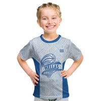 Hellas Basketball Custom Kid T Shirt Go Greece White Version - Wonder Print Shop