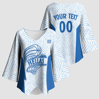 Hellas Basketball Custom Kimono Sleeve Blouse Go Greece White Version - Wonder Print Shop