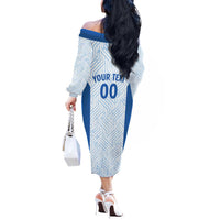 Hellas Basketball Custom Off The Shoulder Long Sleeve Dress Go Greece White Version - Wonder Print Shop