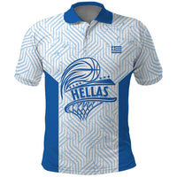 Hellas Basketball Custom Polo Shirt Go Greece White Version - Wonder Print Shop
