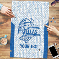 Hellas Basketball Custom Puzzle Go Greece White Version - Wonder Print Shop