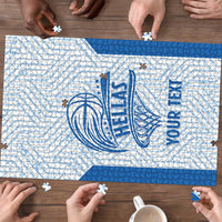 Hellas Basketball Custom Puzzle Go Greece White Version - Wonder Print Shop