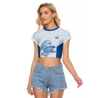 Hellas Basketball Custom Raglan Cropped T Shirt Go Greece White Version - Wonder Print Shop