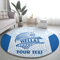 Hellas Basketball Custom Round Carpet Go Greece White Version - Wonder Print Shop