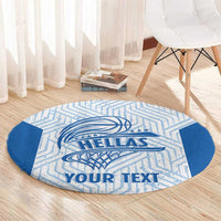 Hellas Basketball Custom Round Carpet Go Greece White Version - Wonder Print Shop
