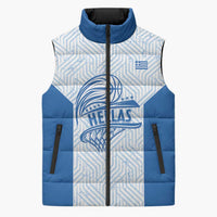 Hellas Basketball Custom Sleeveless Puffer Jacket Go Greece White Version - Wonder Print Shop