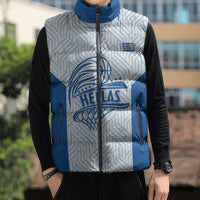 Hellas Basketball Custom Sleeveless Puffer Jacket Go Greece White Version - Wonder Print Shop