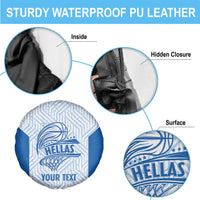 Hellas Basketball Custom Spare Tire Cover Go Greece White Version - Wonder Print Shop