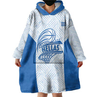 Hellas Basketball Custom Wearable Blanket Hoodie Go Greece White Version - Wonder Print Shop