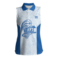 Hellas Basketball Custom Women Sleeveless Polo Shirt Go Greece White Version - Wonder Print Shop