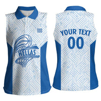 Hellas Basketball Custom Women Sleeveless Polo Shirt Go Greece White Version - Wonder Print Shop