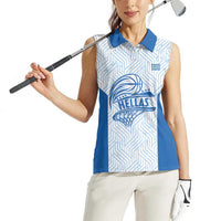 Hellas Basketball Custom Women Sleeveless Polo Shirt Go Greece White Version - Wonder Print Shop