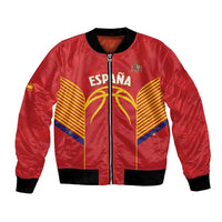 Spain Basketball Custom Bomber Jacket La Roja Go Champions - Wonder Print Shop