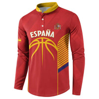 Spain Basketball Custom Button Sweatshirt La Roja Go Champions - Wonder Print Shop